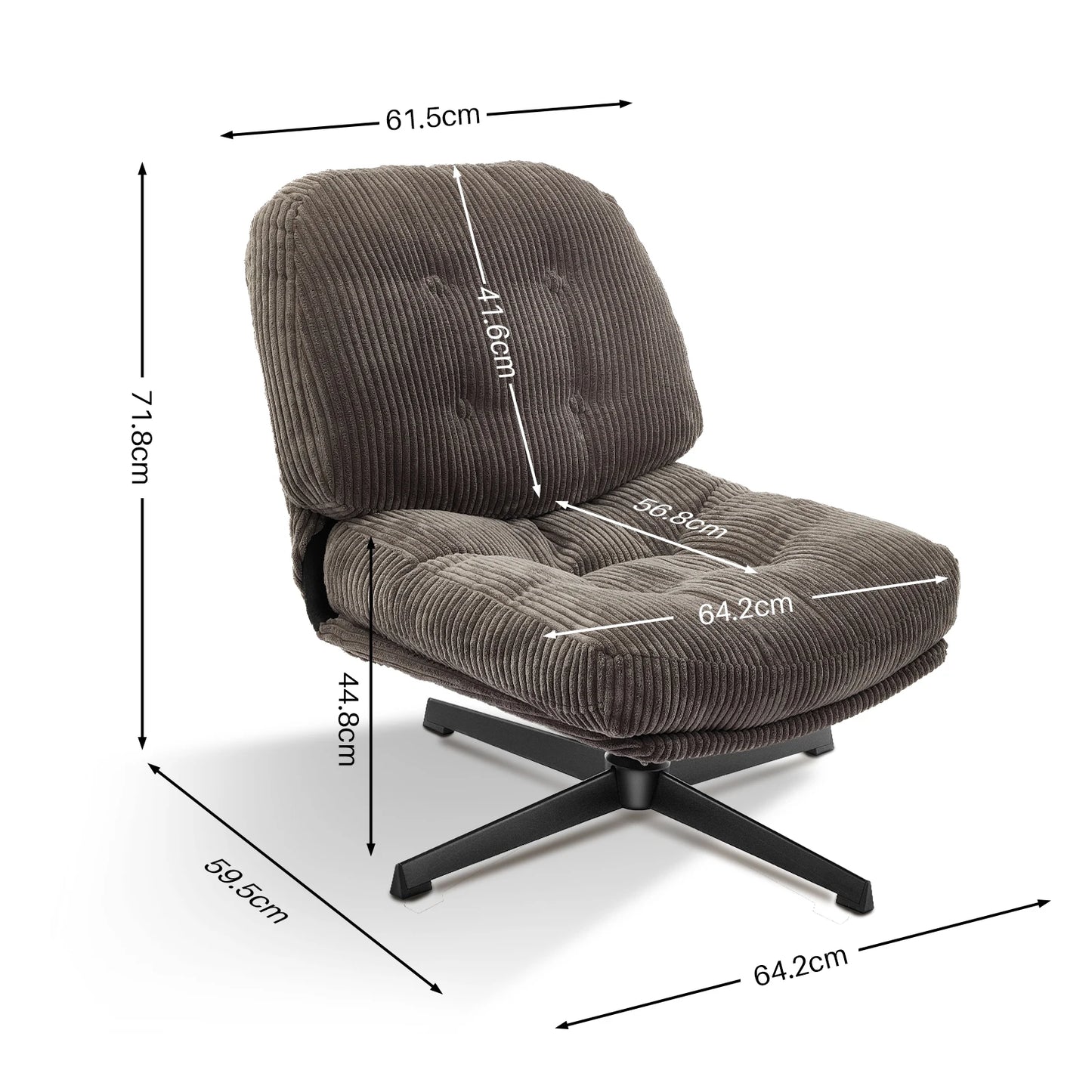 Redlife Foldable Accent Chair 360 Degree Swivel Tufted Upholstered Living Room