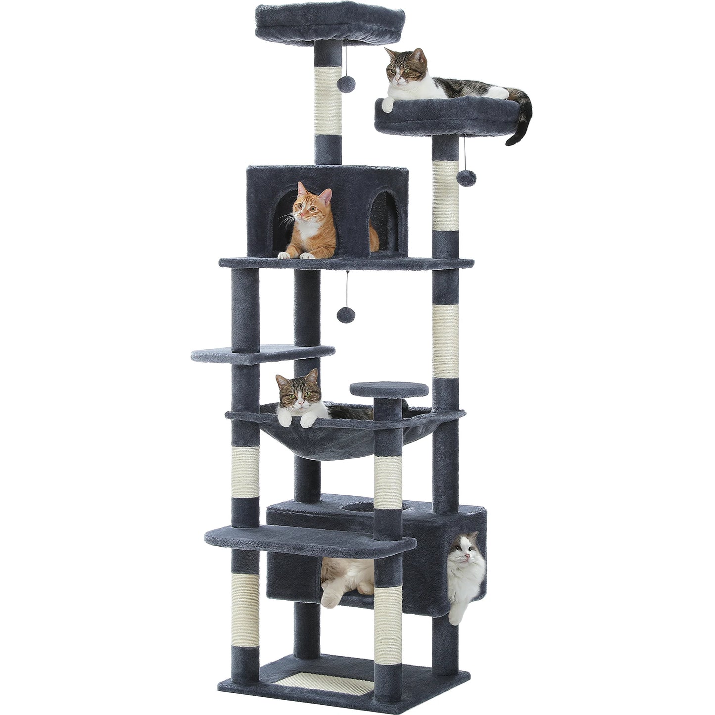 Large Cat Tree Tower Indoor Cats With Sisal Posts Hammock
