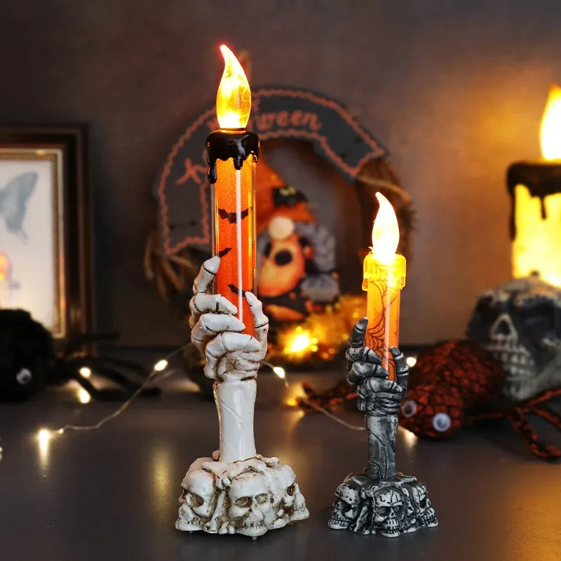 Halloween Skeletons Ghosts Candles Pumpkin Decorations