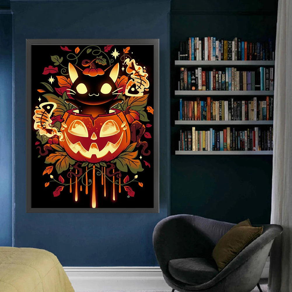 Halloween Pumpkin Cross Stitch With Eco Cotton Thread 11CT