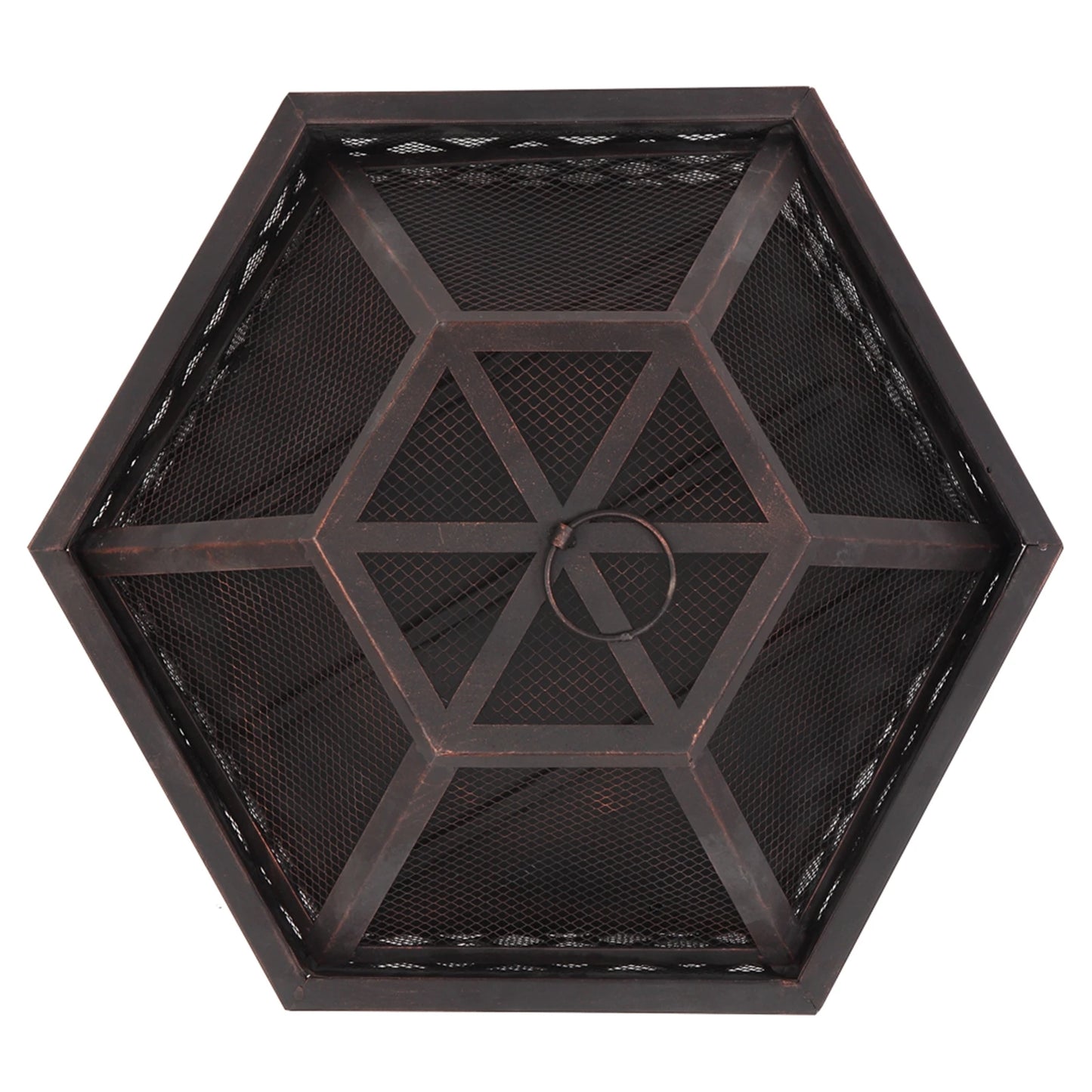22 Inch Hexagonal Iron Brazier Wood Burning Fire Pit