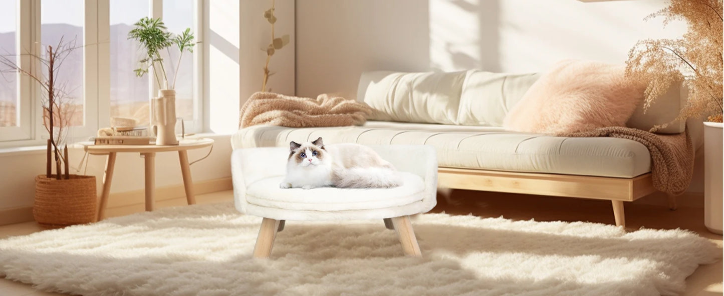 Ultra Soft Elevated Dog And Cat Sofa Bed With Removable Waterproof Cushion
