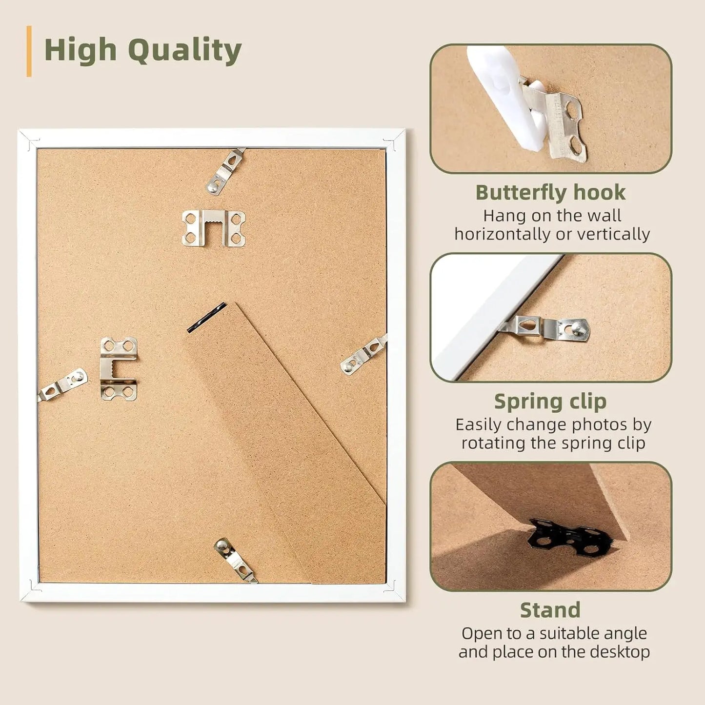 Set Of 6 White 8x10 Picture Frames With Mat For 5x7 Photos Durable And Versatile