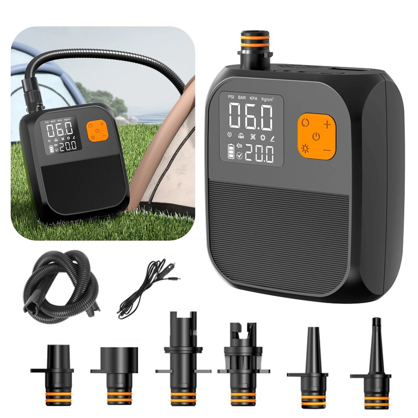SUP Electric Air Pump 25 PSI Portable Inflatable Stand Up Paddle Board Pump