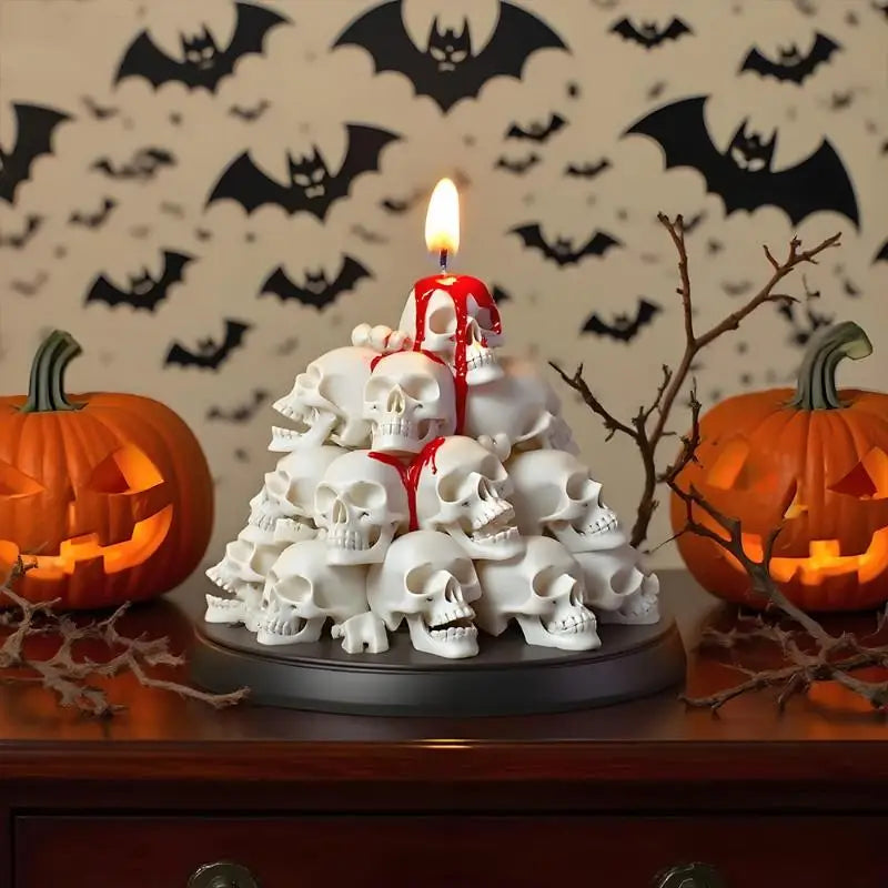 Halloween Skull Candle Mold Silicone 3D For DIY Epoxy Resin