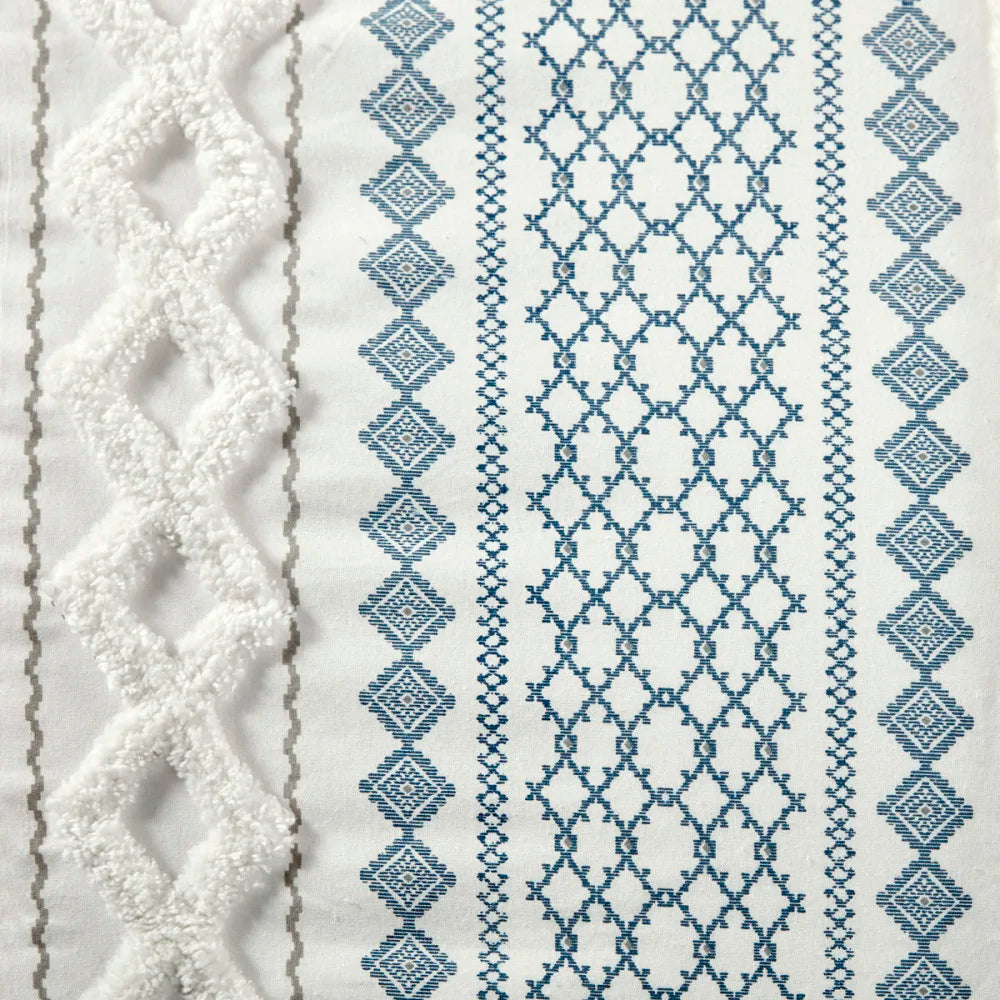 Full Queen Cotton Printed Duvet Cover Set With Chenille