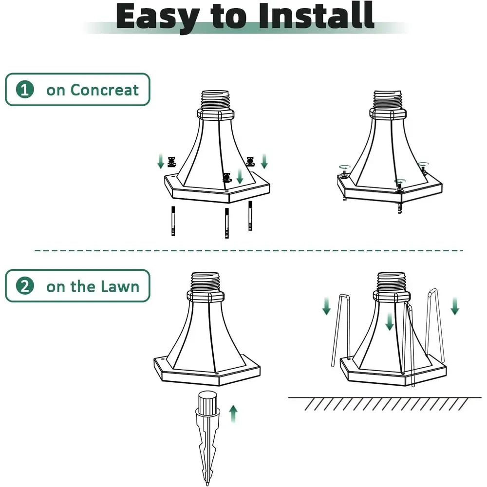 Kaqur 79 Inch Outdoor Lamp Post Light Vintage Black Waterproof 3000K 4000K 6000K