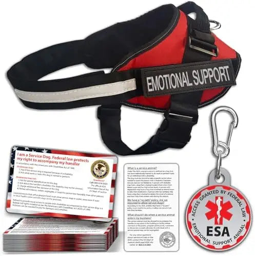 Emotional Support Dog Vest With ID Tag And ADA Cards Durable Service Dog Harness
