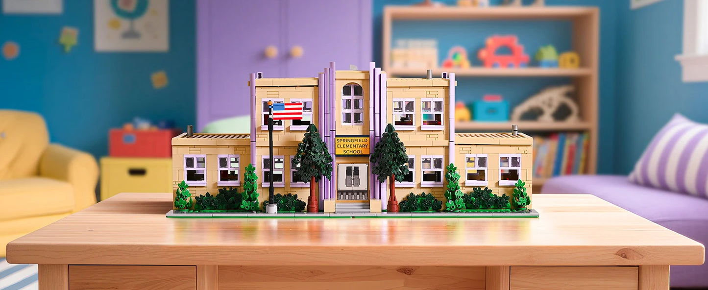 3500 Pieces Springfield Elementary School Building Blocks Set Street View Toy