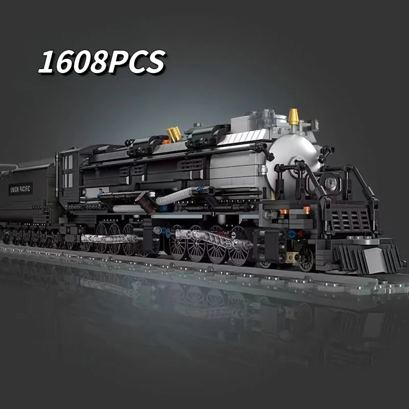 Steam Train Building Kit Locomotive Display Set With Tracks Gift For Train Fans