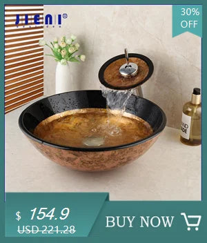 Jieni Art Ceramic Basin Set Blossoms Spring Brass Tap
