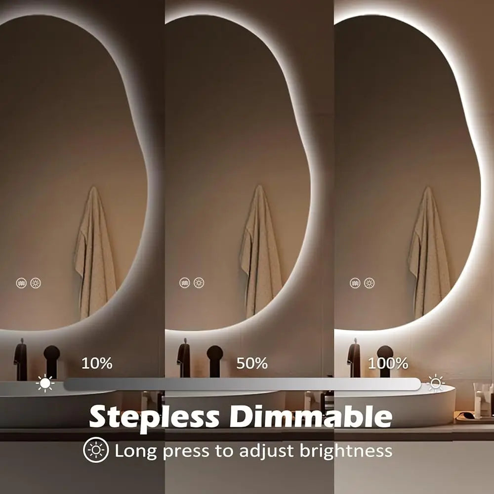 LED Bathroom Mirror Lights 26x38 Dimmable 3 Colors