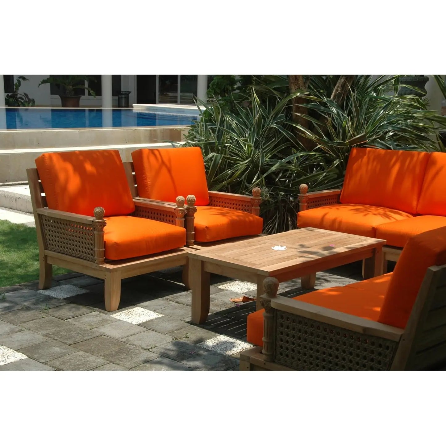 8 Piece Modular Outdoor Patio Conversation Furniture Set Rattan