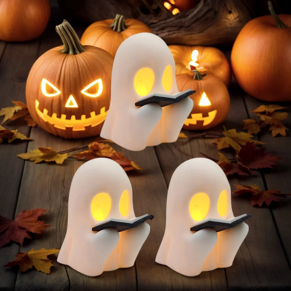 Halloween 3D LED Ghost Night Light Campfire Figurine Decor
