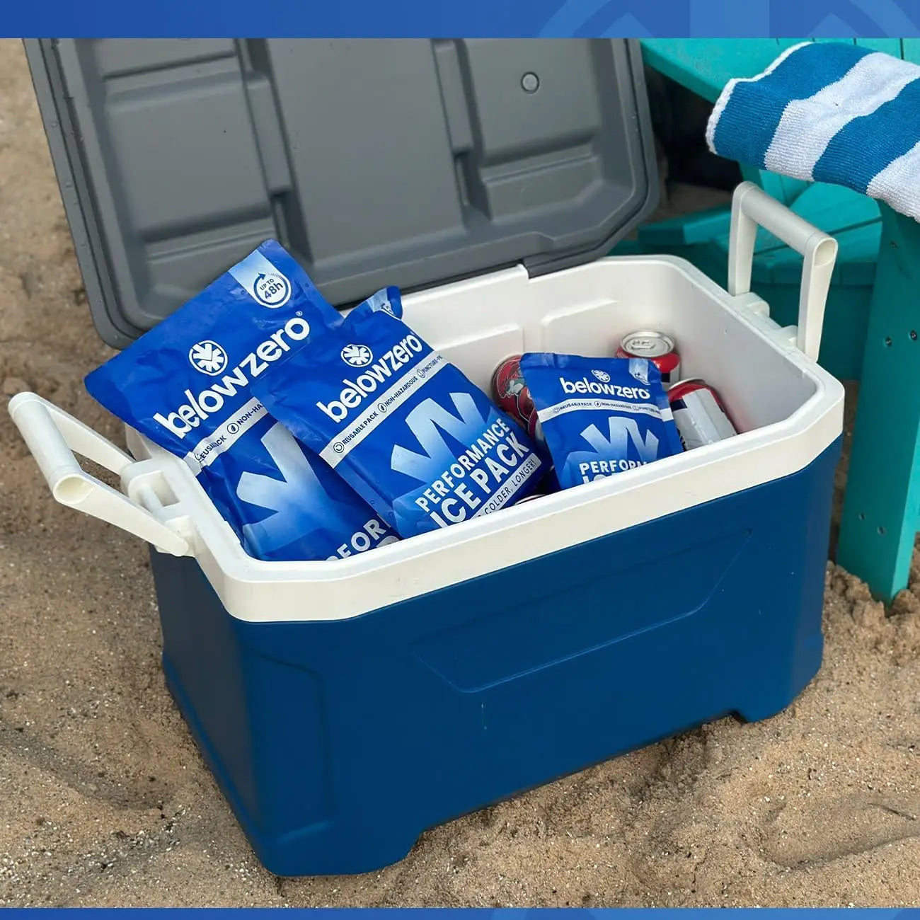 Reusable Ice Packs for Coolers Long Lasting 48 Hour Freezer Blocks for Camping