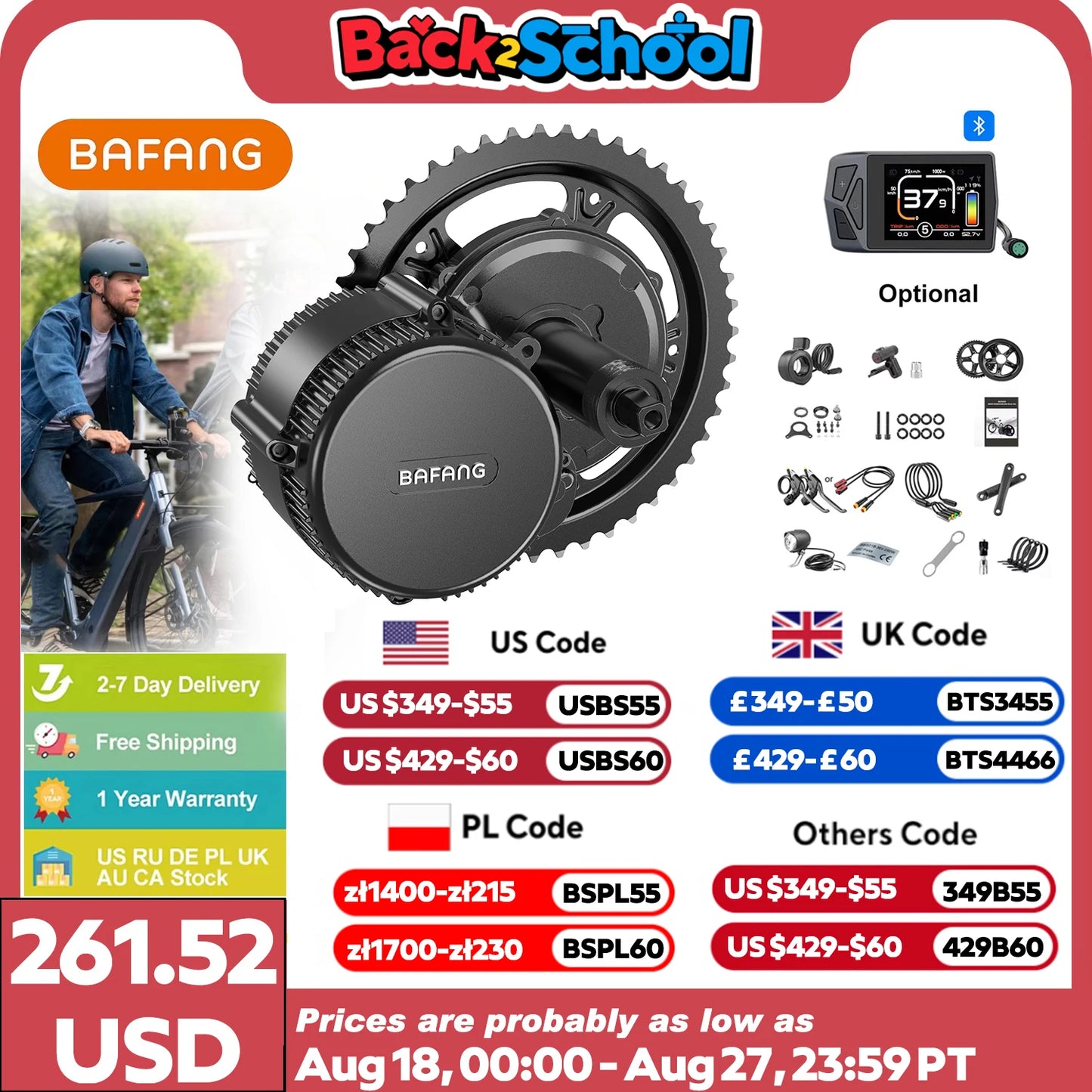 Bafang 750W 48V Mid Drive Motor BBS02B For eBike Kit
