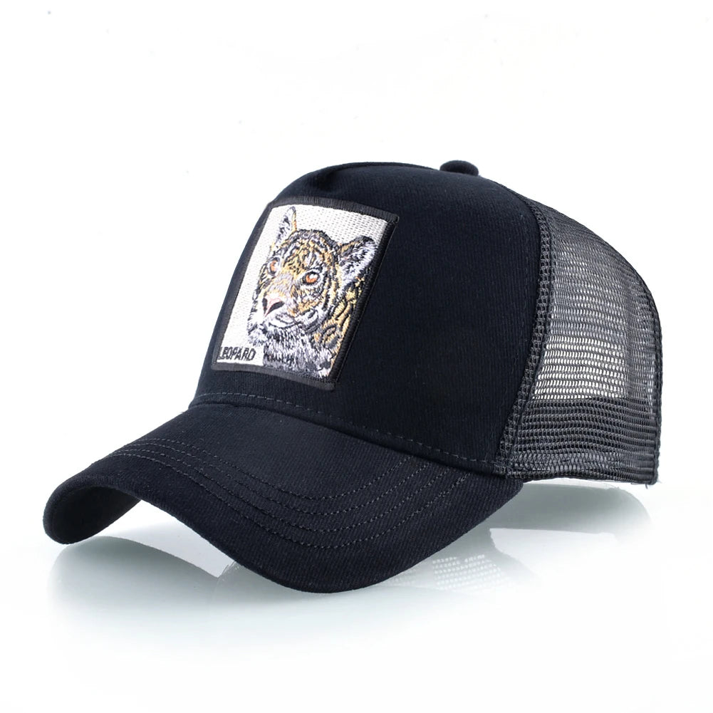 Unisex Embroidered Goat Patch Trucker Cap Four Seasons Snapback Baseball Hat