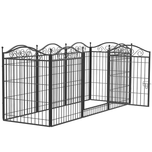 Heavy Duty Foldable Metal Dog Playpen 8 Panels Kennel With Gate Indoor Outdoor