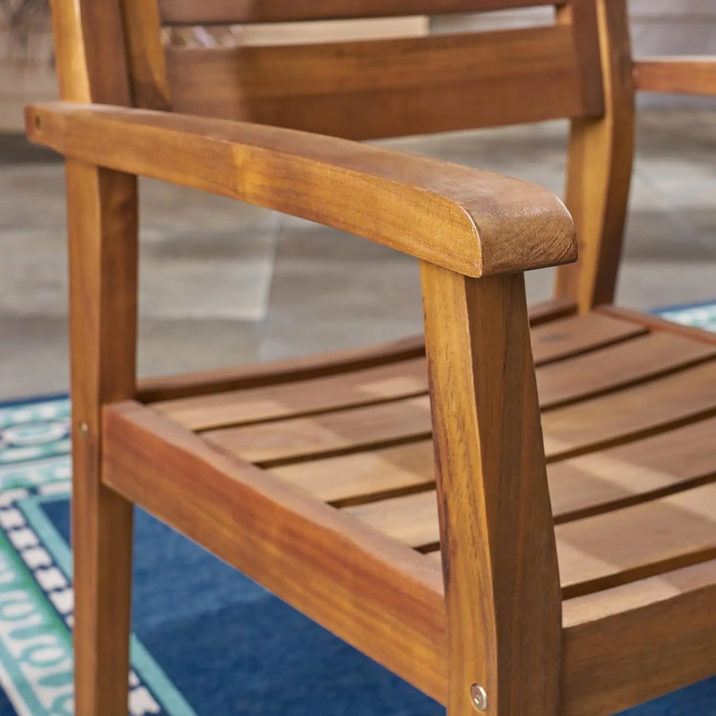 Addison Outdoor 3 Piece Bamboo Bistro Set Teak Finish Patio