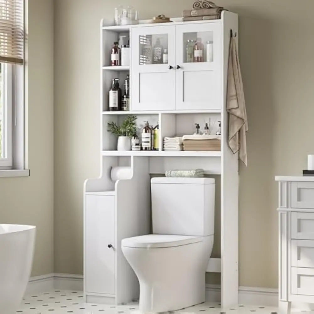 Bathroom Cabinet Over Toilet Glass Doors And Paper Holder