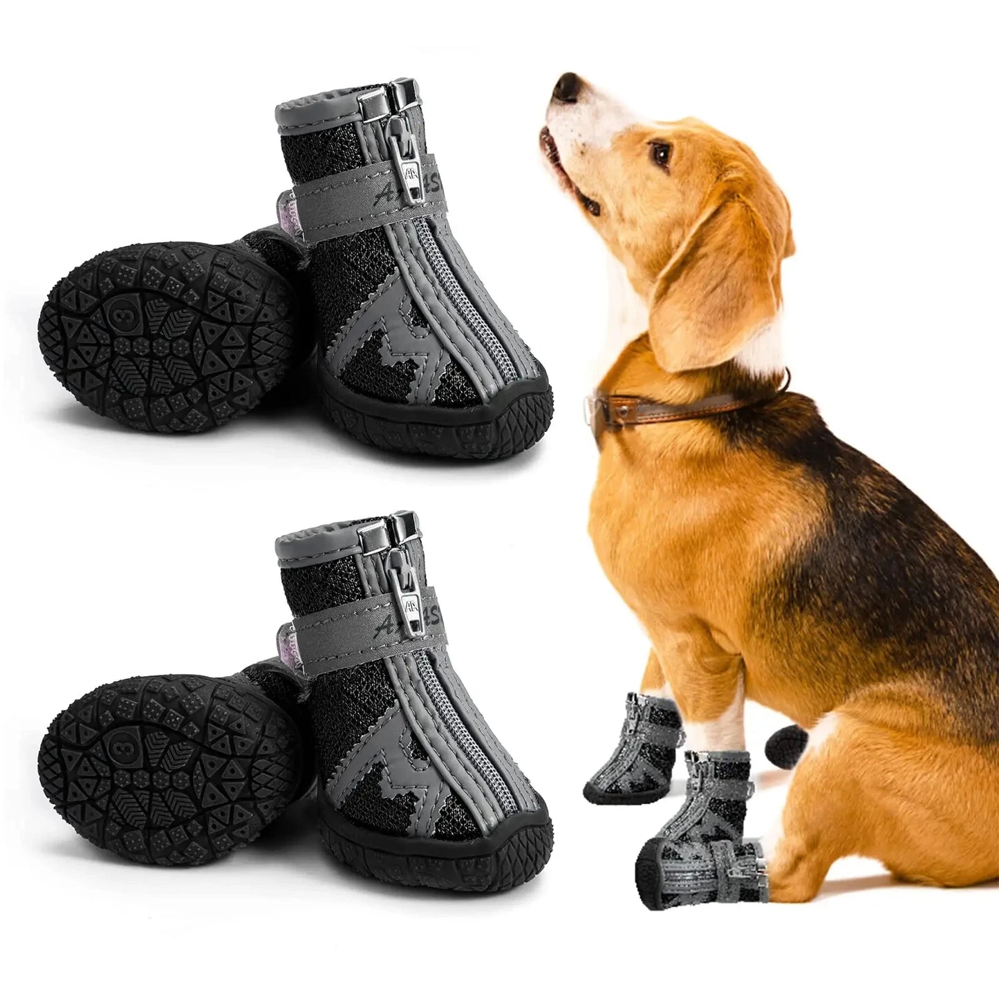 Waterproof Summer Dog Shoes 4 Pack Anti Slip Rain Booties For Small Pets