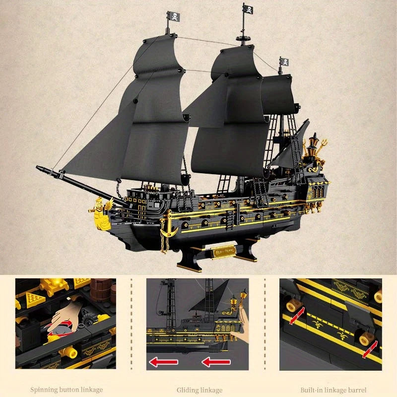 2076 Pieces Pirate Ship Building Blocks Set For Kids And Adults Sailboat Model