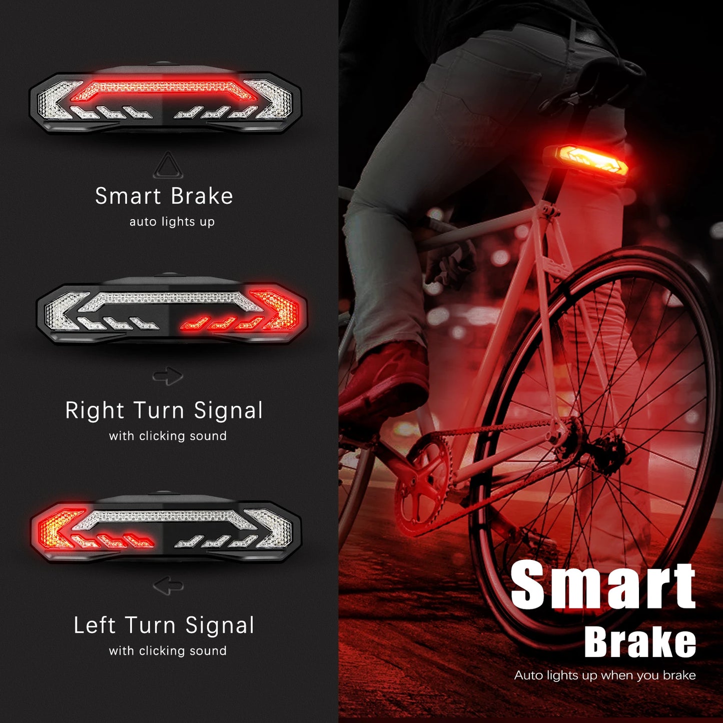 Elecpow Smart Bike Taillight Anti Theft Alarm With Remote