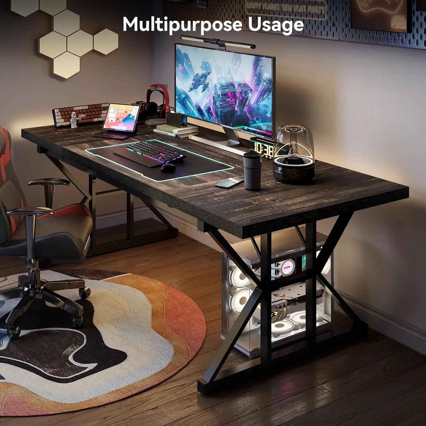Little Tree 70.8 Inch Office Desk Farmhouse Writing Table