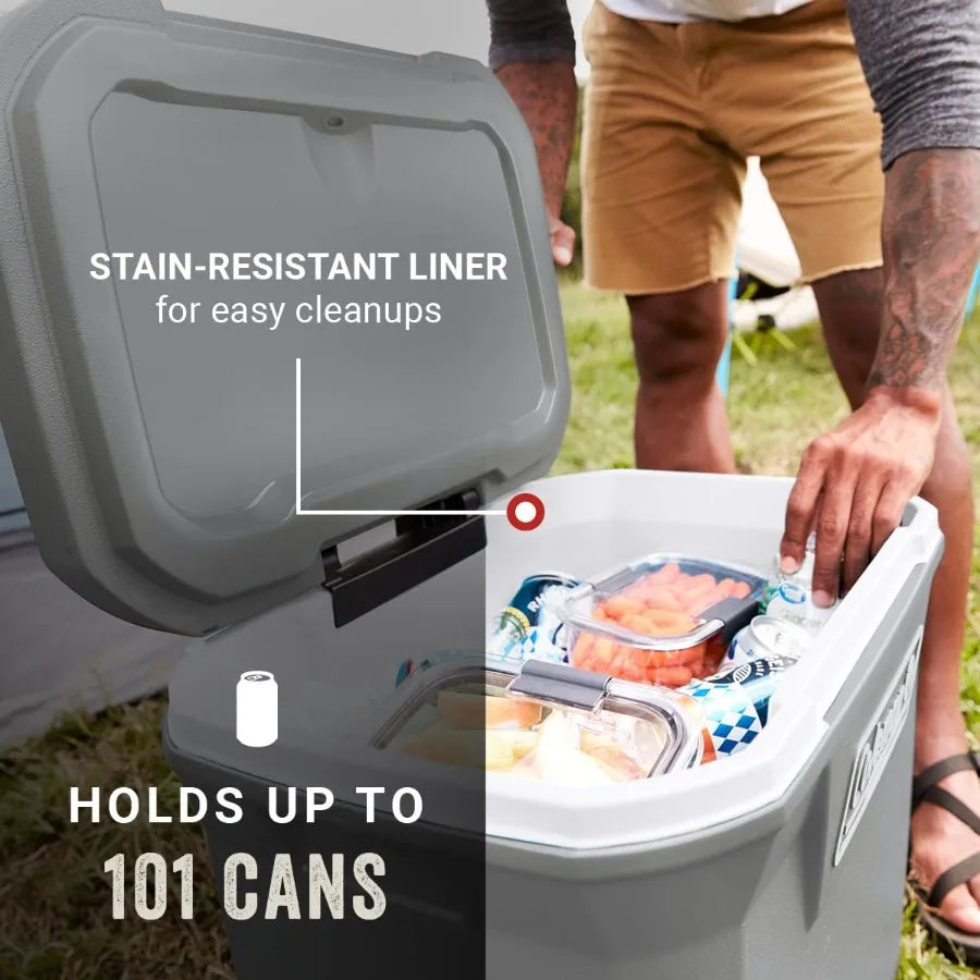 Classic Series Insulated Portable Rolling Cooler With Wheels Keeps Ice 5 Days