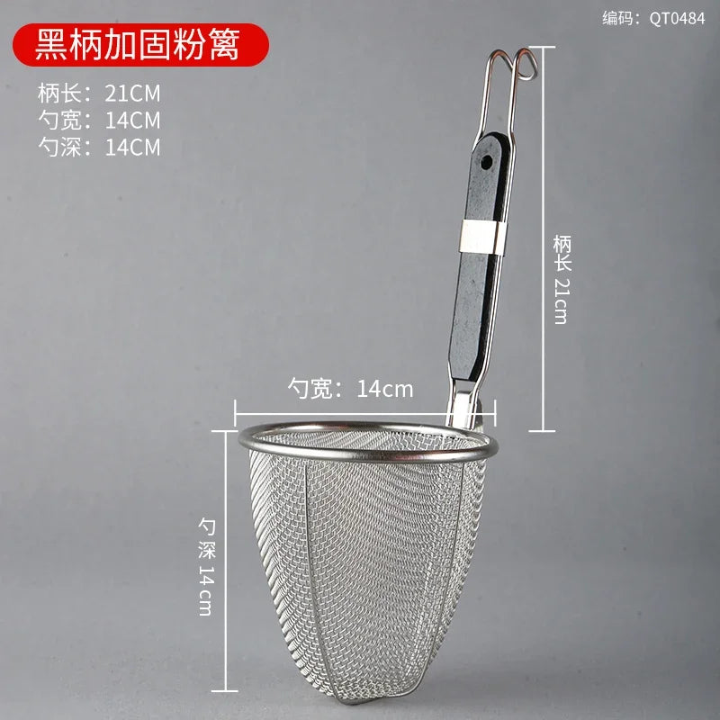 Stainless Steel Colander With Wooden Handle Mesh Strainer