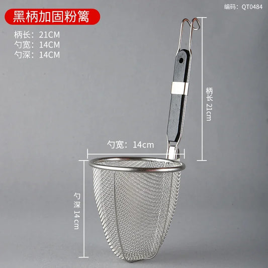 Stainless Steel Colander With Wooden Handle Mesh Strainer