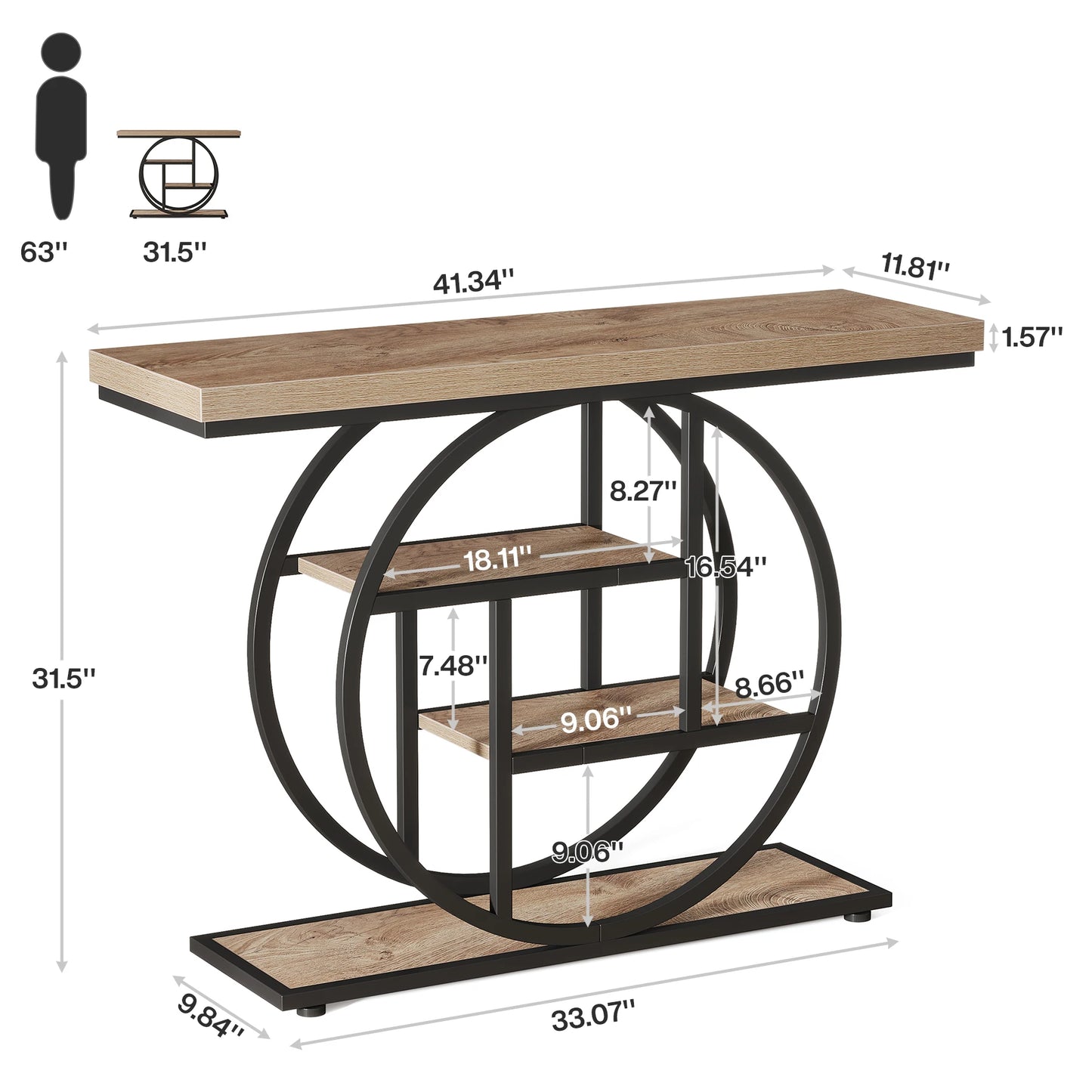 Tribesigns 41.3 Inch Console Table Four Tier Entryway