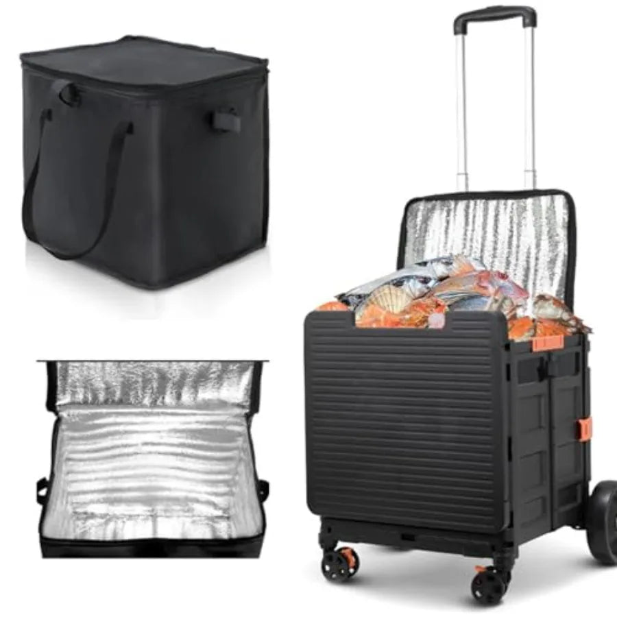 Large Wheeled Insulated Cooler Bag With Hard Frame Leakproof For Camping Picnics