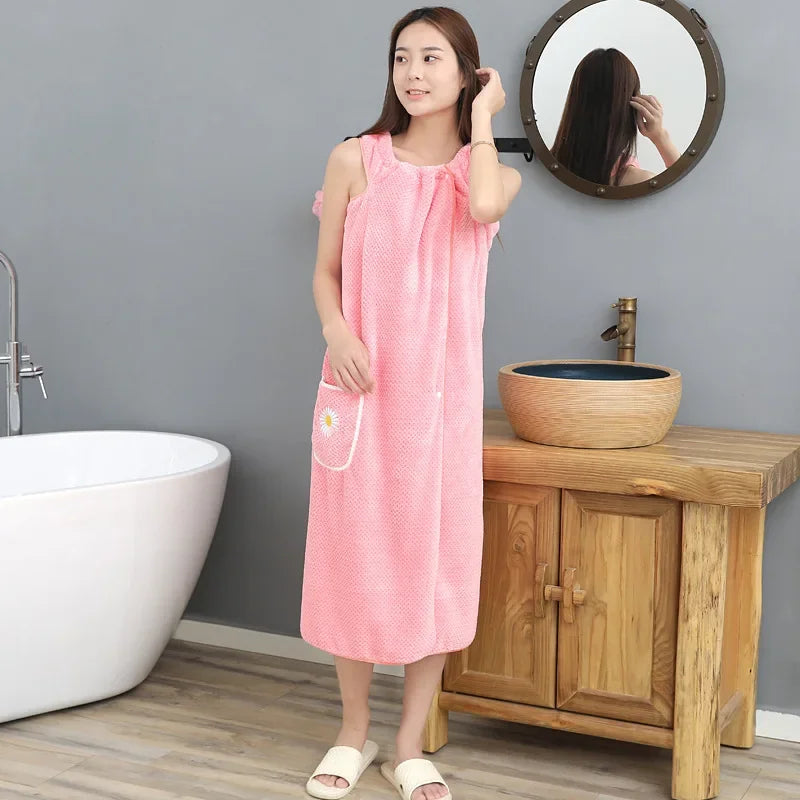 Cotton Quick Dry Bathrobe and Bath Towel Set for Adults