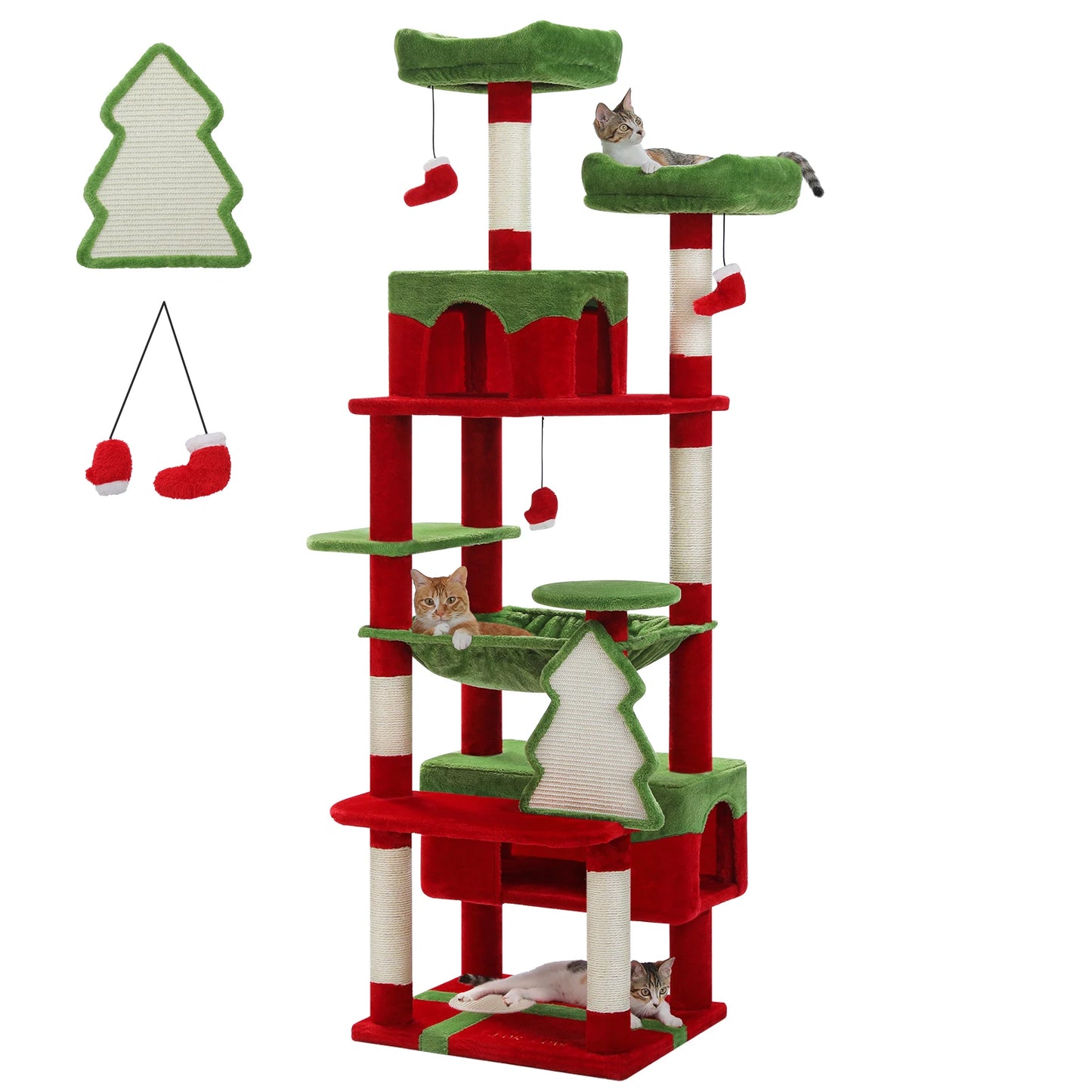 Large Cat Tree Tower Indoor Cats With Sisal Posts Hammock