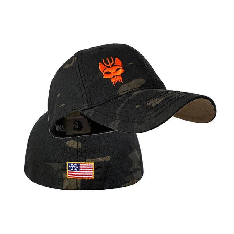 Unisex Polyester Tactical Baseball Cap Snapback Stretchy for Running and Fishing