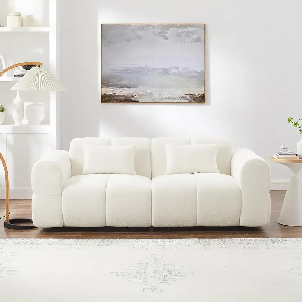 80 Inch Oversized Boucle Sofa Couch L Shaped Modern Deep Seat Living Room