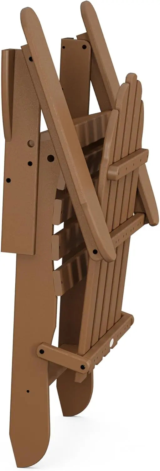Classic Folding Adirondack Chair Outdoor Teak Wood 35 Inch High
