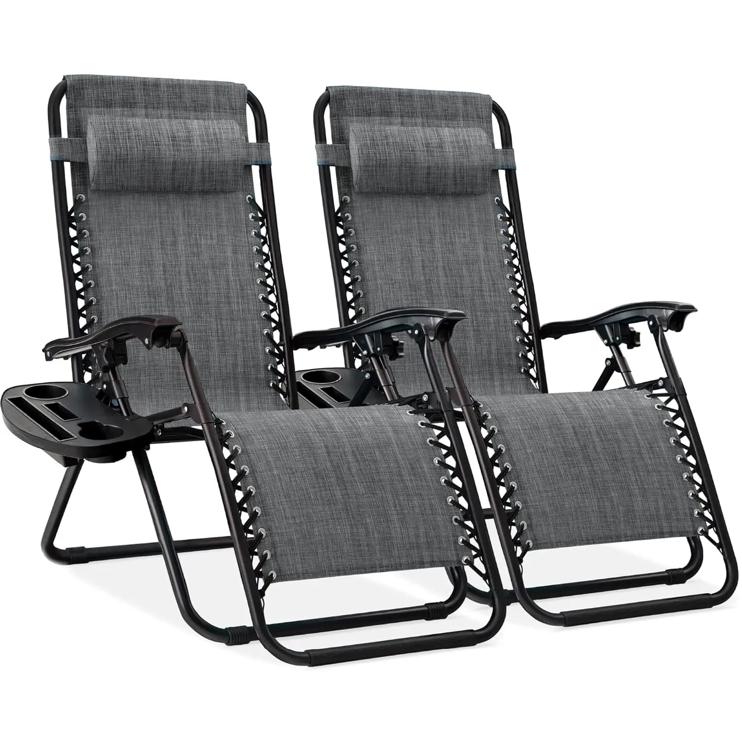 Set Of 2 Adjustable Zero Gravity Lounge Chairs Sage Green