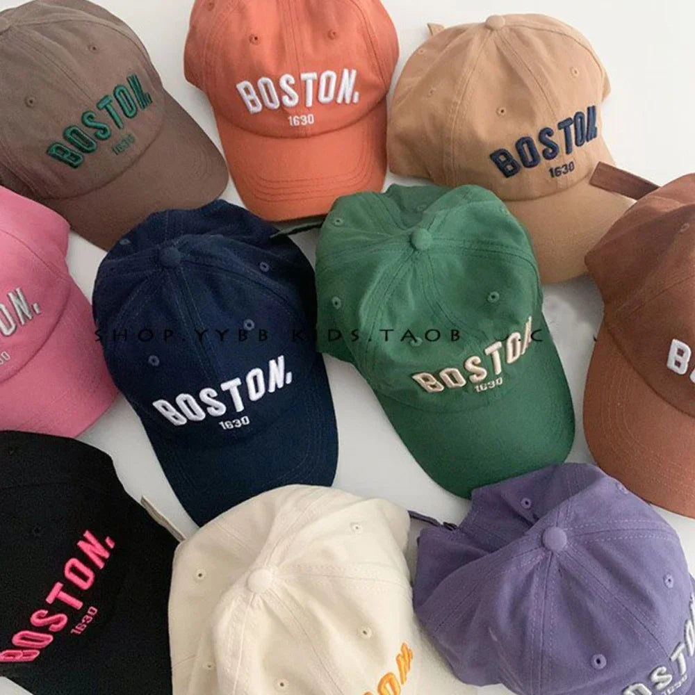 Kids Four Seasons Baseball Cap Embroidered Letters Unisex Duckbill Hat