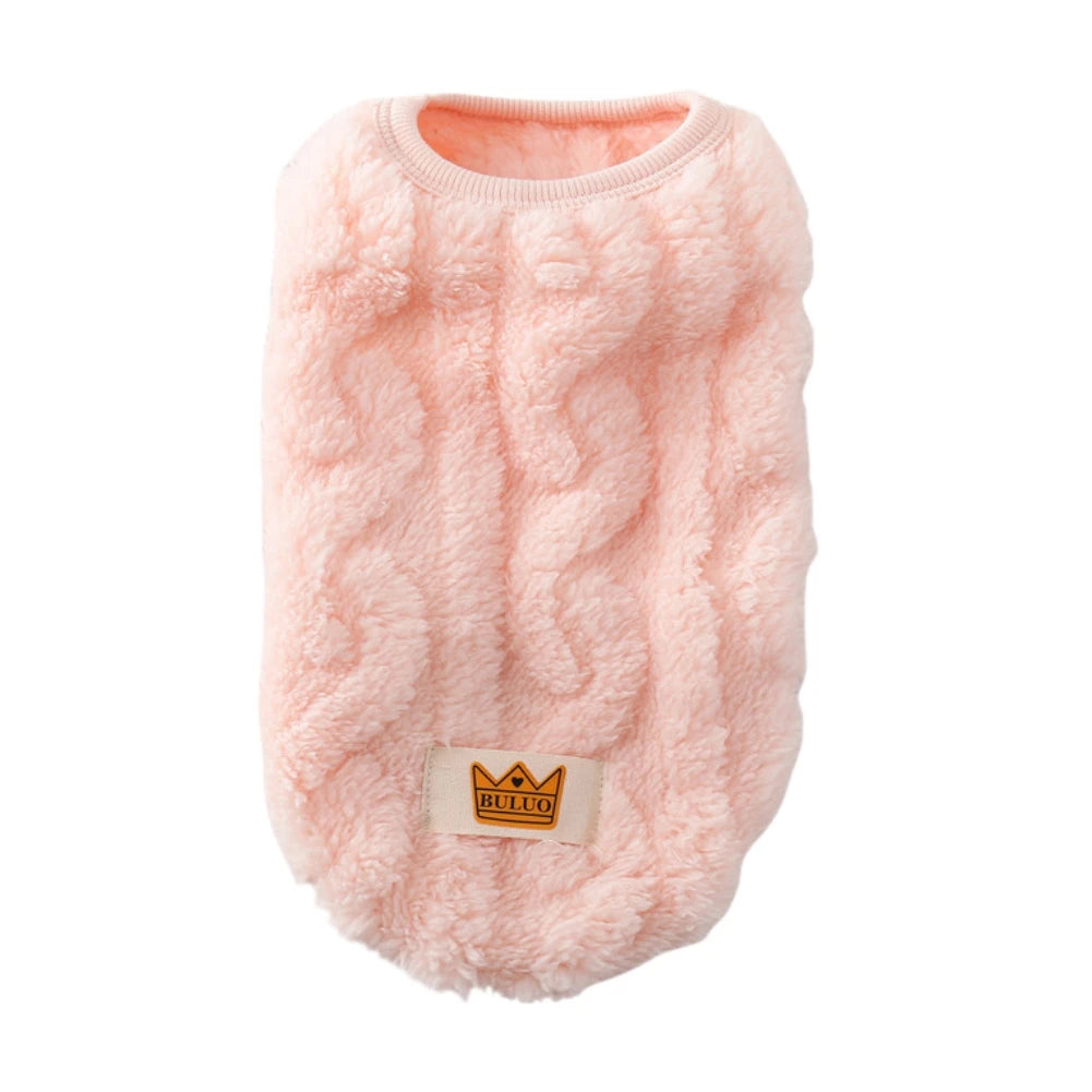 Solid Cute Wavy Double Sided Puppy Kitten Warm Coat Sweater for Small Dogs Cats