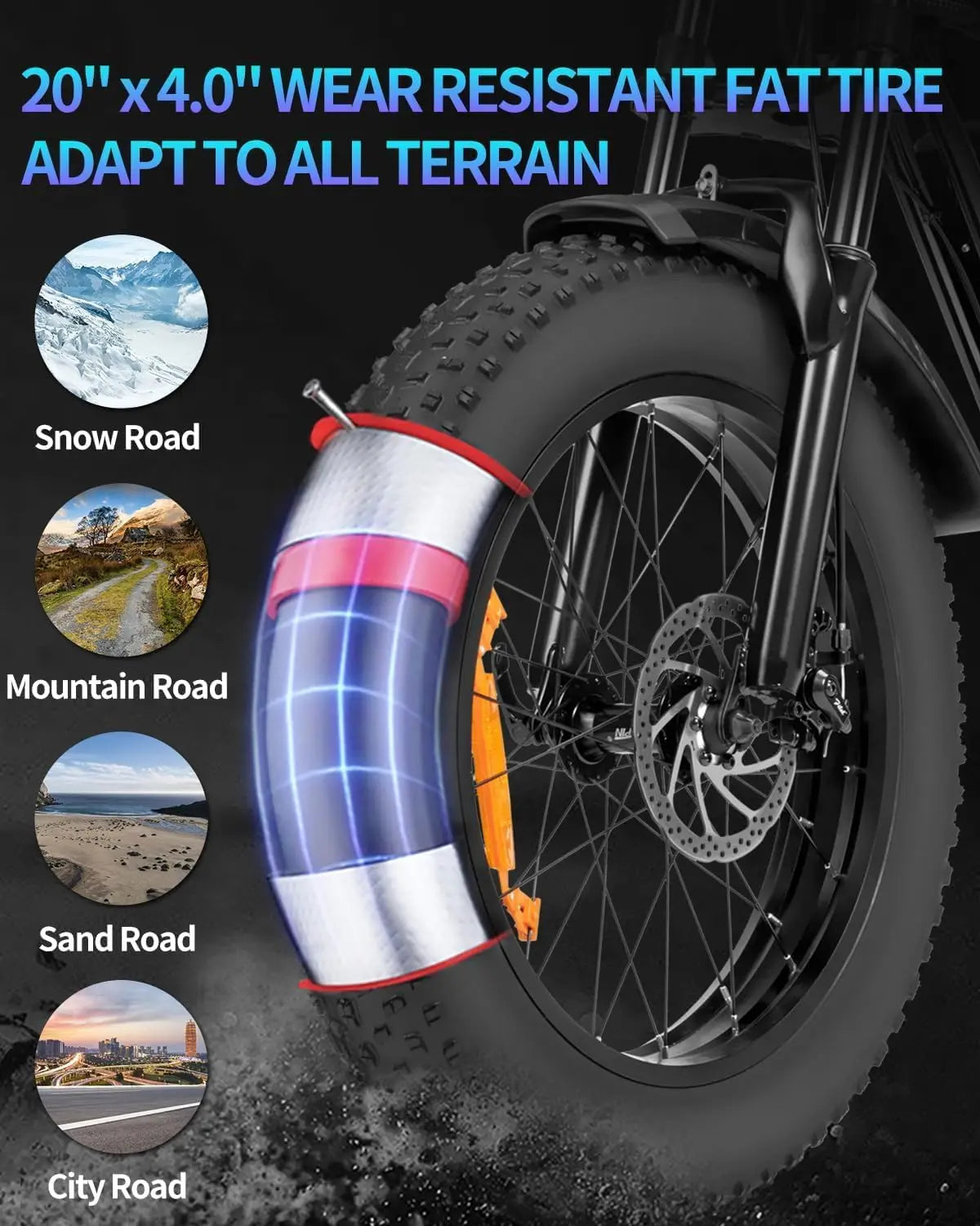 Ridstar Q20 Lite Electric Bike 1200W 48V 15Ah Fat Tire