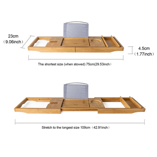 Extendable Bathtub Caddy Tray Shelf Tablet Phone Holder