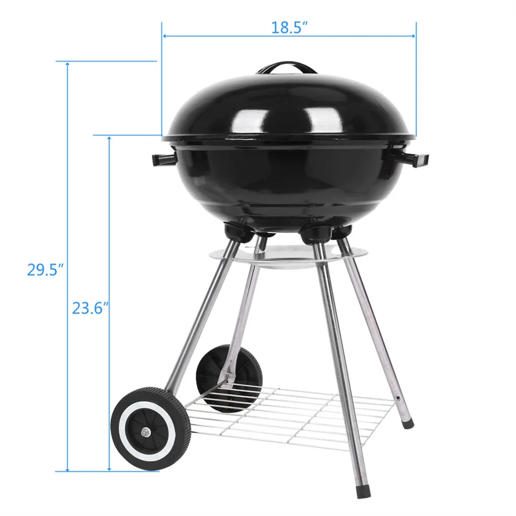 18 Inch Outdoor Camping BBQ Grill Portable Barbecue Grill Charcoal Firewood Stove