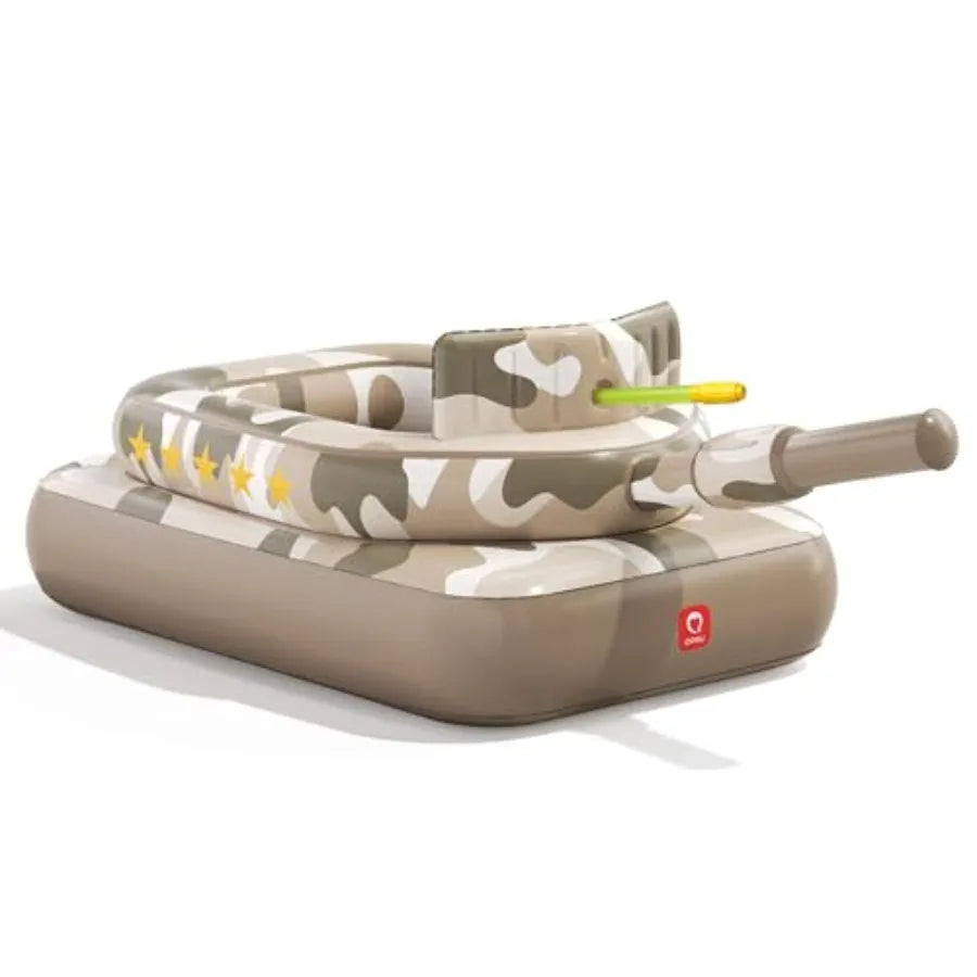 Inflatable Tank Pool Float For Adults Ride On Camouflage Float With Water Cannon