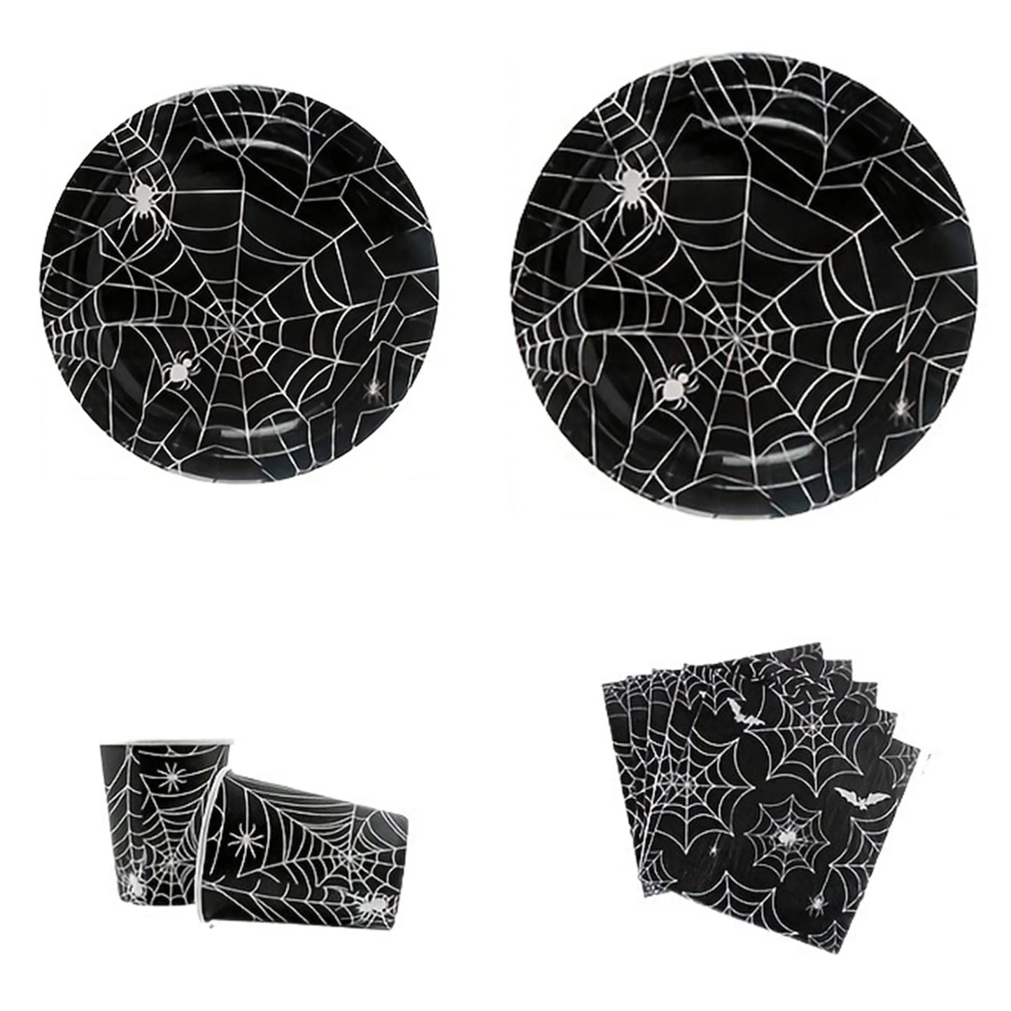 Halloween Pumpkin Tableware 120 Pcs Disposable Dinnerware