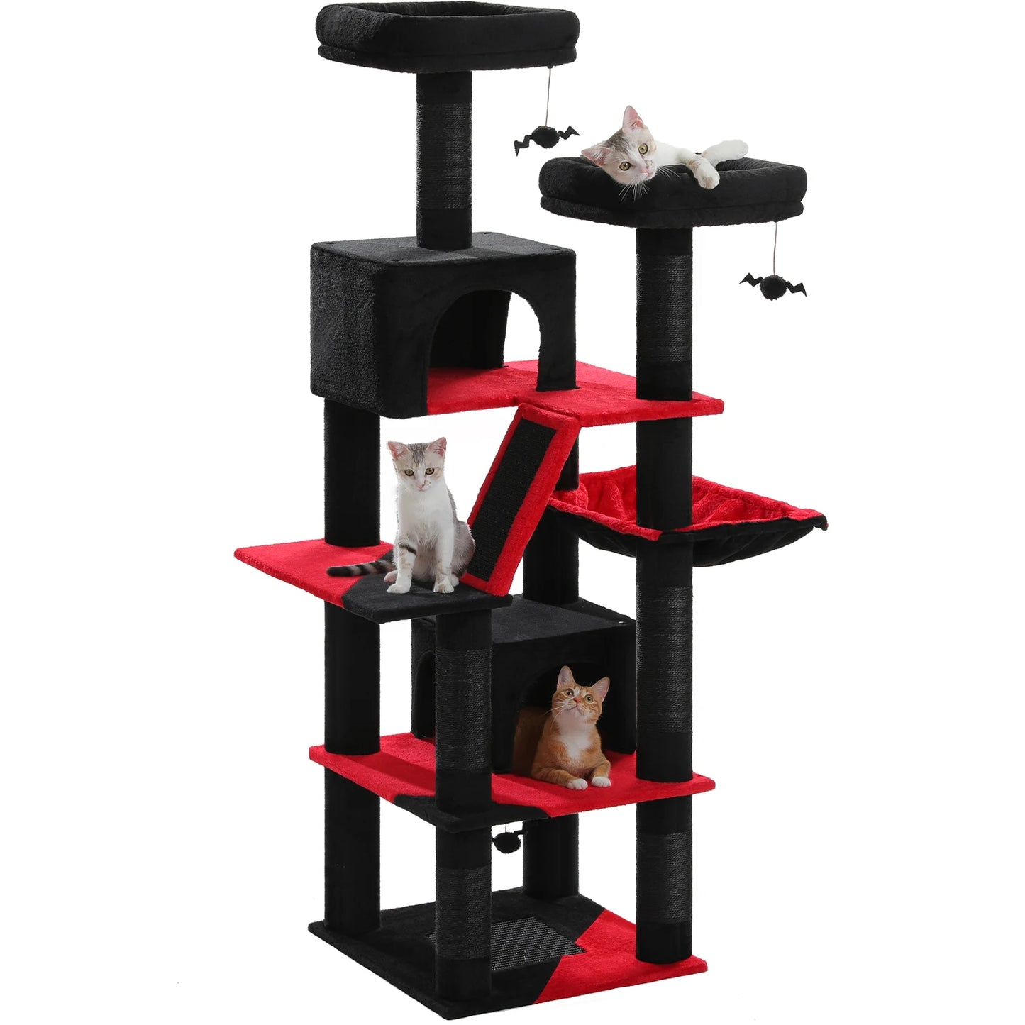 Large Cat Tree Tall Cat Tower for Indoor Cats Multi Level Plush Condo with Scratching Posts Boards Perches Caves