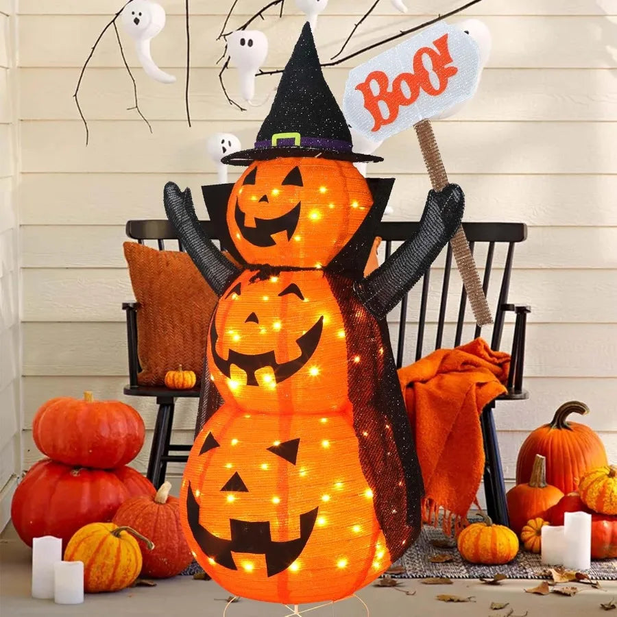 Halloween Jack O Lantern 4.3Ft Retractable Lantern With LEDs