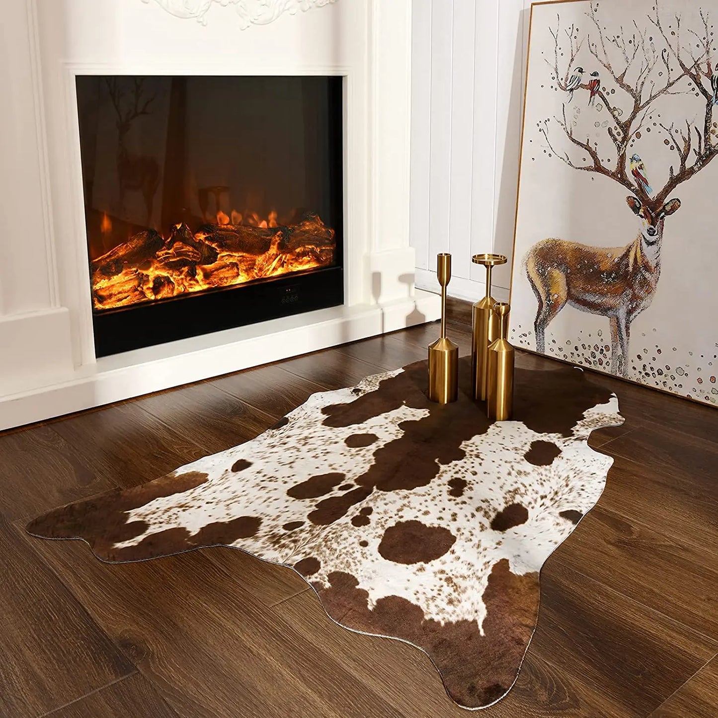 American Style Animal Print Faux Fur Cowhide Rug for Bedroom Living Room Carpet Home Decoration Floor Mats