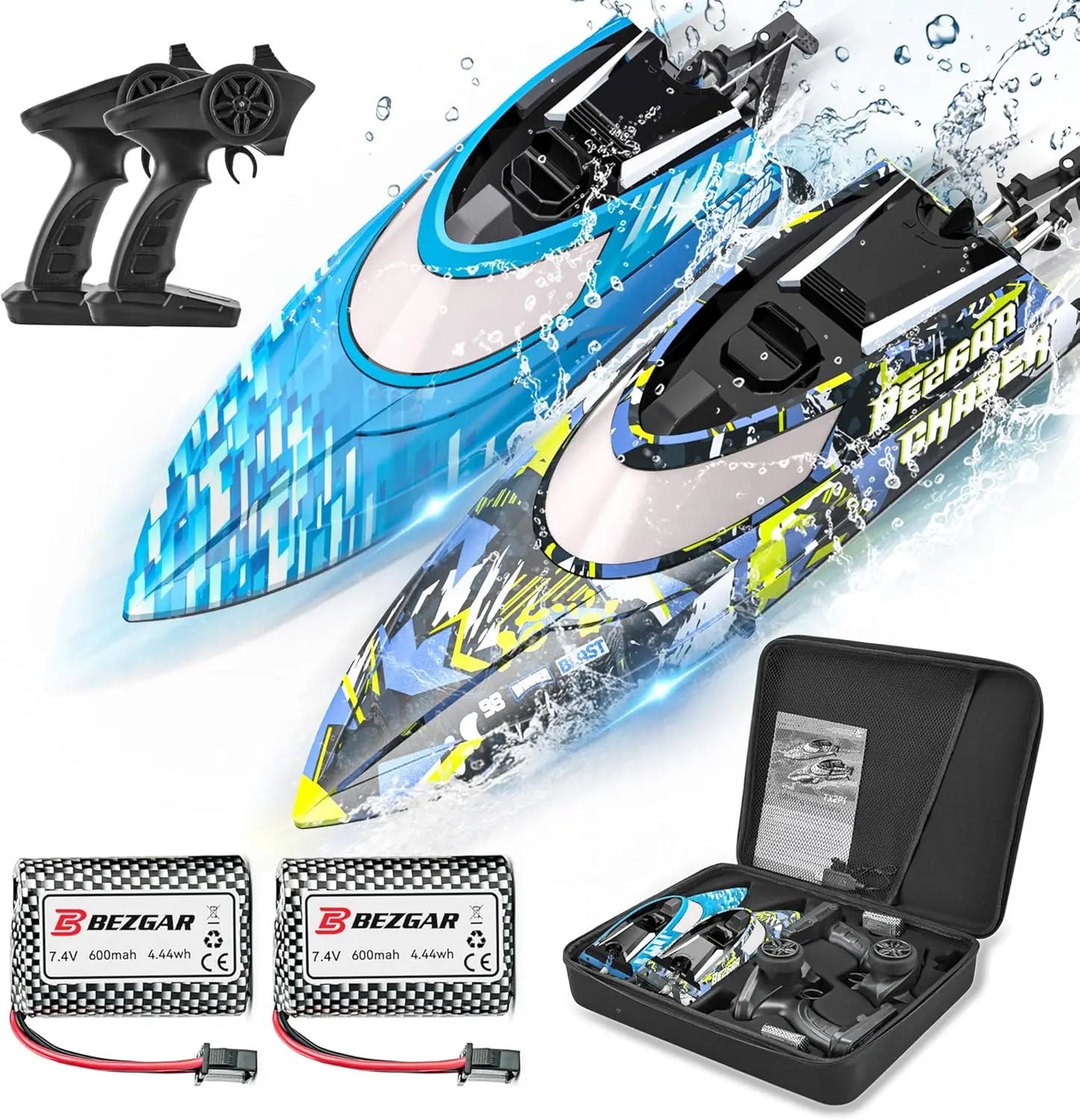 2 Pack Fast RC Boats 12 Inch 30 KPH for Lakes and Pools Summer Toys